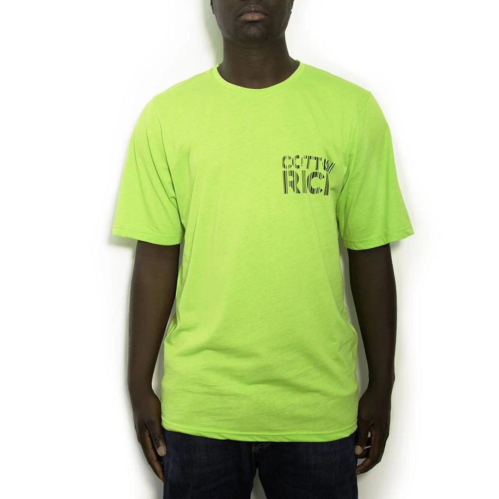 T-Shirt Cotton-Rich Oversize vert lime - Geometric