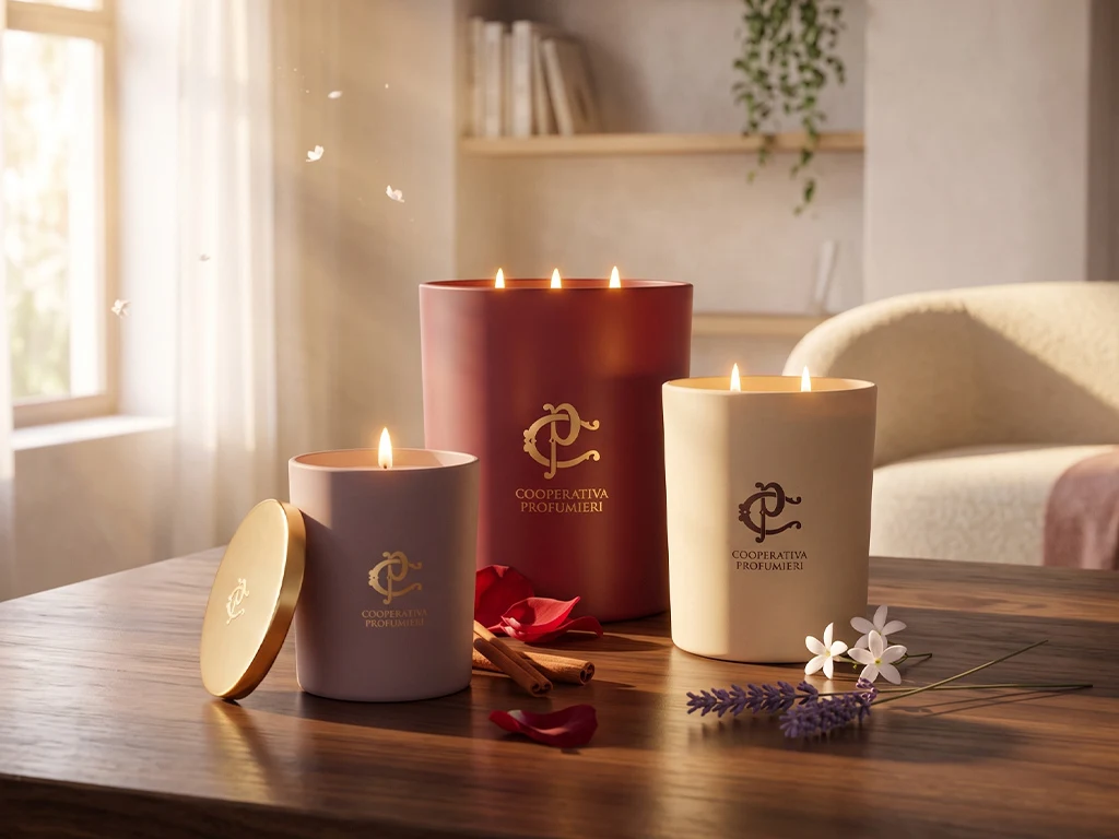 Bougies parfumées Cooperativa Profumieri dans un salon lumineux